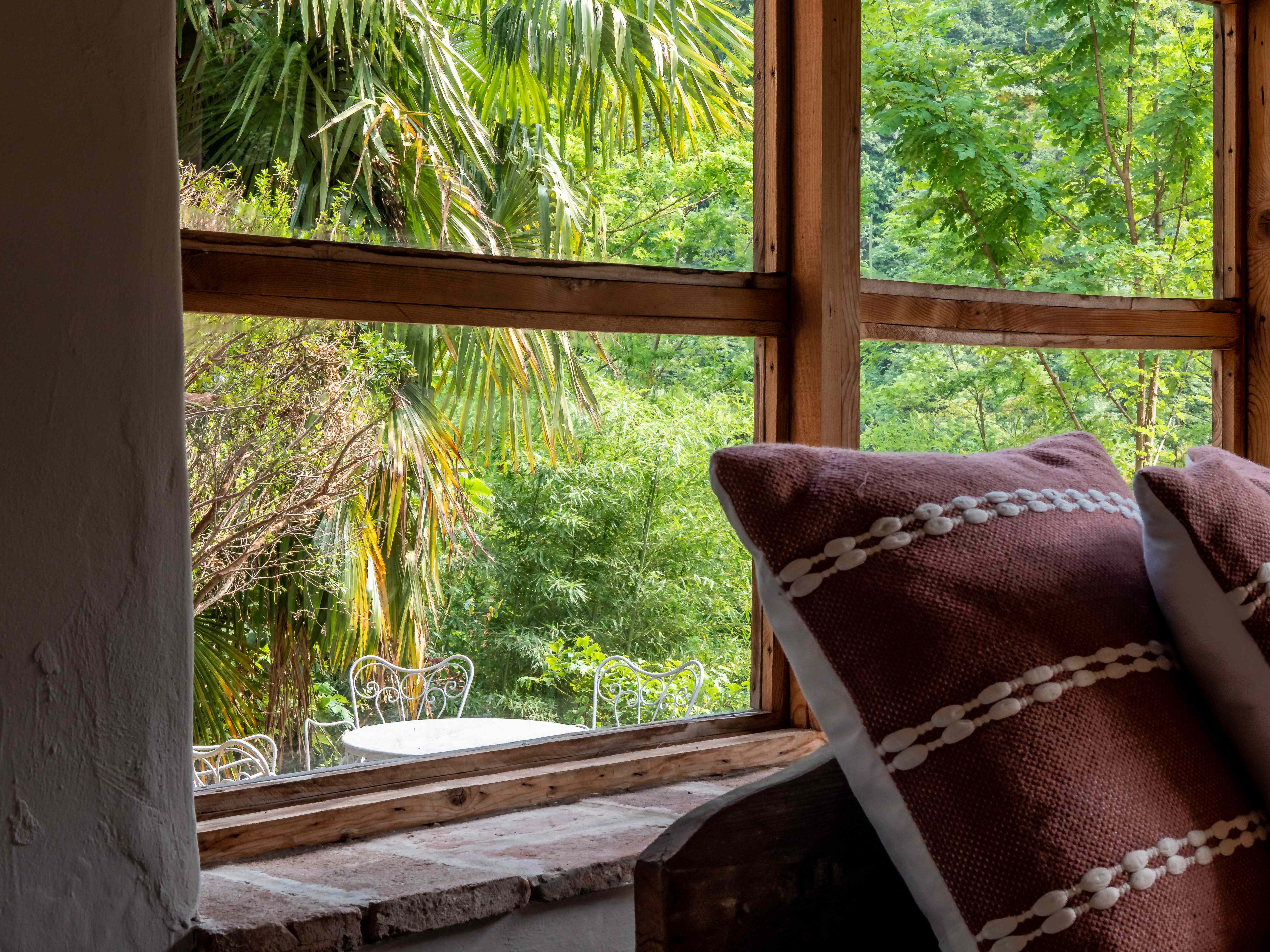 Garden views through large windows