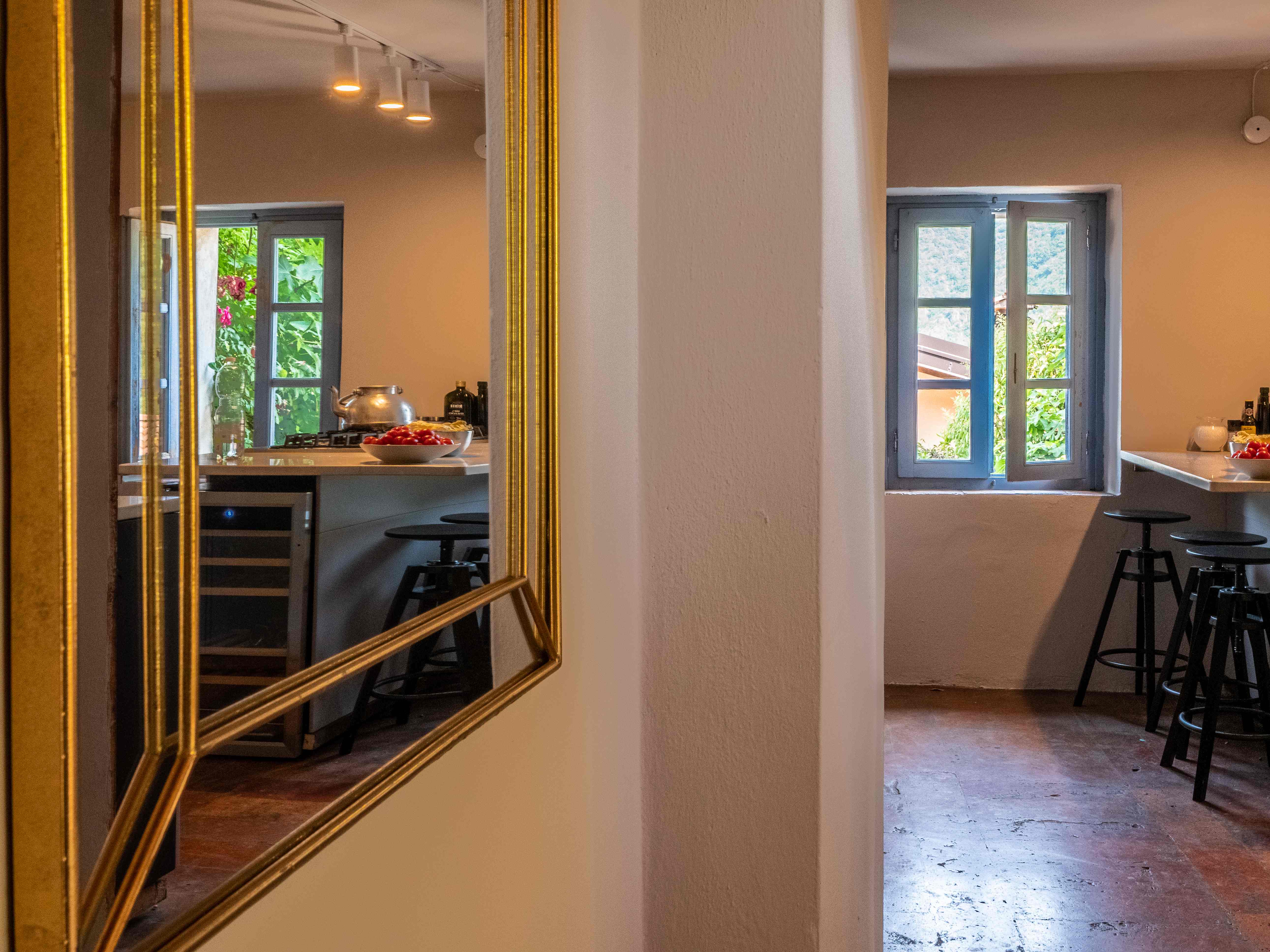 Kitchen mirror view